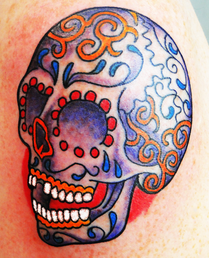 Sugar Skull Tattoo by Captain Bret