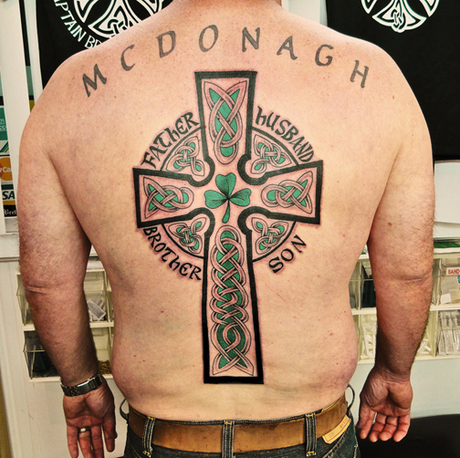 Celtic Back Tattoo by Captain Back Tattoo Crosses. Celtic Back Tattoo by Captain