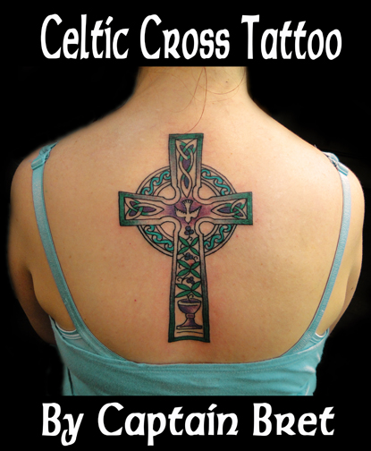 Celtic Circle Tattoo Custom Women's Celtic Cross with Tree of Life Chalice