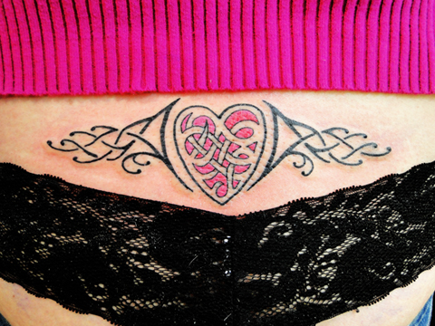 Tribal and Celtic Sun Tattoo Women's Celtic Heart with Tribal details