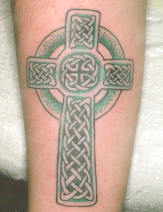 Boston Irish mobster with this celtic styled cross Tattooed on his back Boston Irish mobster with this celtic styled cross Tattooed on his back