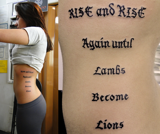 quote tattoos on rib cage for girls. quote tattoos on rib cage. rib