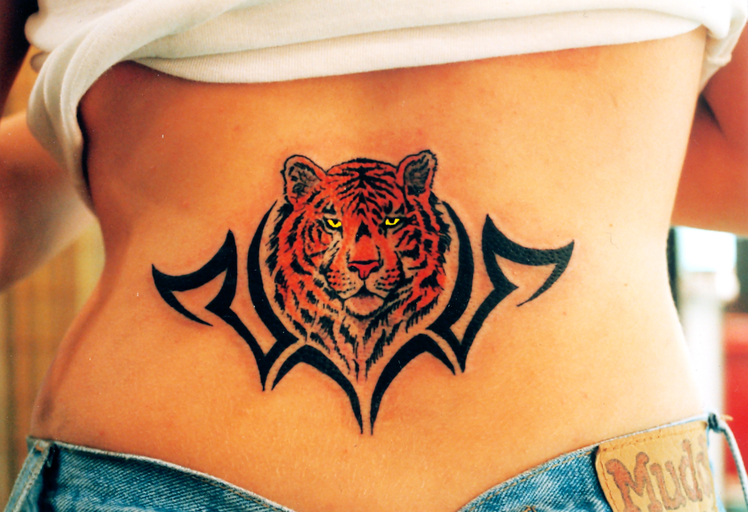 Plugged In Headphone Girl Tattoo Tribal Tiger