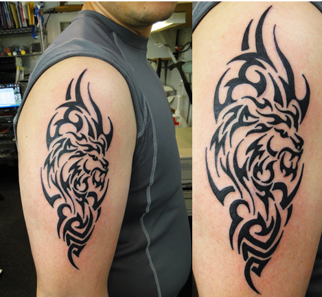 Tribal Phoenix Tattoo Custom Tribal Lion Tattoo Design by Captain Bret