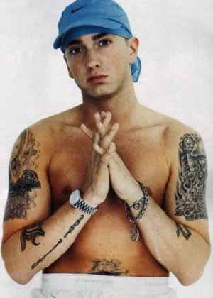 rapper tattoos. Eminem Tattoo Pictures.